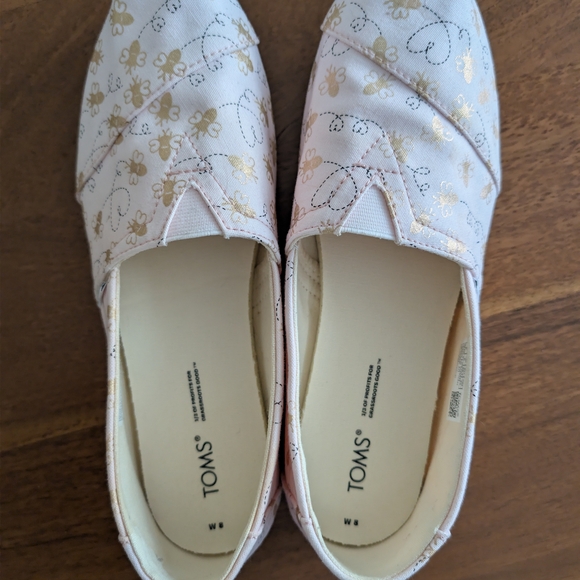 Toms Womens Bee Mine Alpargata Espadrille - Pink Women's Size 8 - Picture 8 of 9